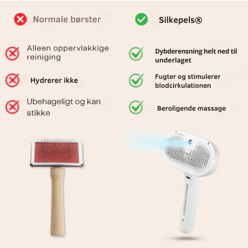 Silkepels® Steami Pro | Professionel plejebørste til kæledyr