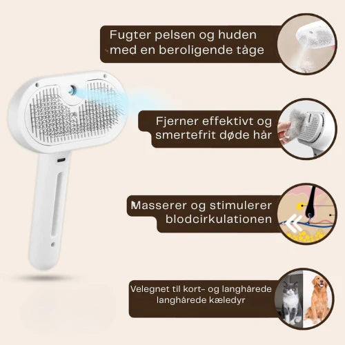 Silkepels® Steami Pro | Professionel plejebørste til kæledyr