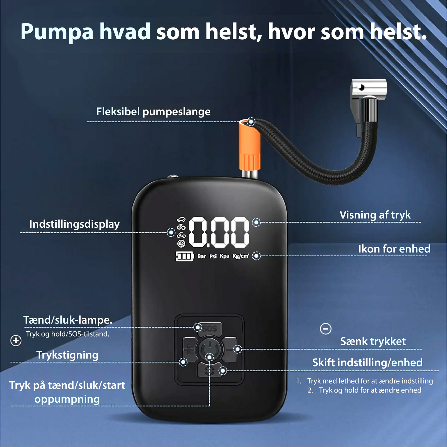 Elektrisk luftpumpe  |  Ikke flere problemer med inflation!