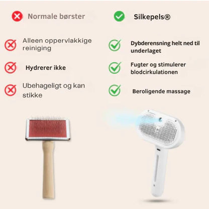 Silkepels® Steami Pro | Professionel plejebørste til kæledyr